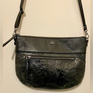 The Sak Black Embossed Crossbody Bag
